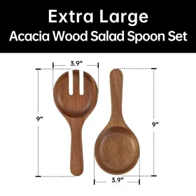 Kiteiscat 197644741649 Extra Large Glass Salad Bowl Set - Bowls For Party With Acacia Wood Bas #3