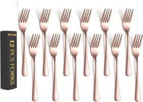 126f Kitware Rose Gold Fork Set Of 12 Pieces 6.8 Inch Silverware