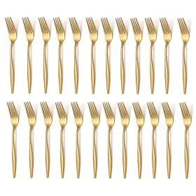 Td24 Kitware Gold Dessert Forks Set Of 24 Stainless Steel Cocktail Stylist Small A