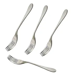 Knork 898495000533 Lite Stainless Steel 4 Piece Set Dinner Fork Open Stock Matte Brushed Finish