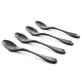 Knork 898495000830 Titanium Coated Stainless Steel Teaspoon 4 Piece Set Matte Black