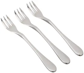 Knork 898495001936 Original Mini Cocktail Fork 6 Piece Set Gloss Silver