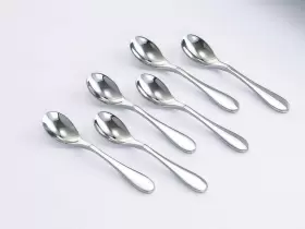 Knork 898495001967 Stainless Steel Demitasse Spoon Set Of 6 Shiny Gloss Silver Tiny Coffee-appet #2