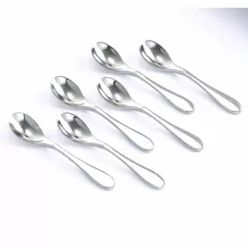 Knork 898495001967 Stainless Steel Demitasse Spoon Set Of 6 Shiny Gloss Silver Tiny Coffee-appet