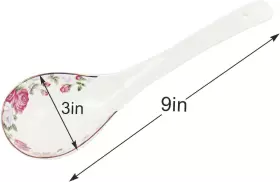 Kslong 696392218262 Big Porcelain Spoon Bone China Large Porridge Spoons White Ceramic Flatware Soup #2