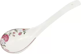 Kslong 696392218262 Big Porcelain Spoon Bone China Large Porridge Spoons White Ceramic Flatware Soup