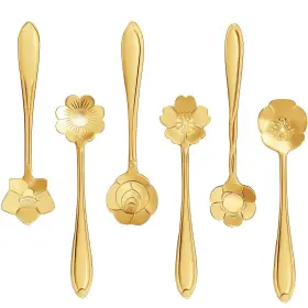 8541930944 Kumoom Stainless Steel Creative Flower Coffee Spoon Soup Spoons Sugar Ice-cr
