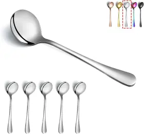 1010ss.s6 Kyraton 1010ss.s6- 6-piece Stainless Steel Round Soup Spoons - Dinner And Table Silve