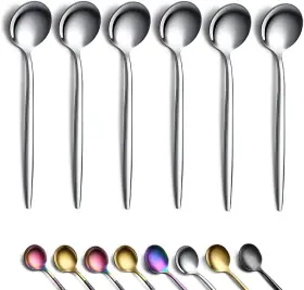 Kyraton 726084178618 Coffee Spoons Set Of 6 Stainless Steel 5.1 Inch Demitasse Tiny