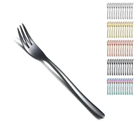 Kr.271tf.b12 Kyraton Black Dessert Forks 12 Pieces 6.15 Inch Stainless Steel Cake Silverware Se