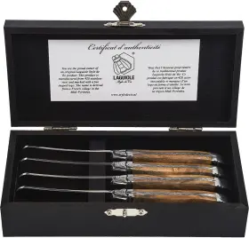 Laguiole Style De Vie 718719301210 Luxury Line Set Of 4 Butter Knives Olive Wood