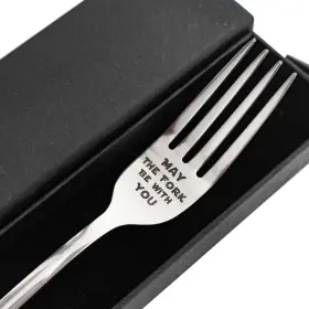 Laix 595636012085 May The Fork Be With You Laser Engraved Stainless Steel Gift Box Gi