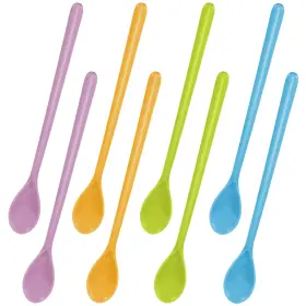 Yiu-lallisa-58 Lallisa 8 Pcs 8.9 Inch Plastic Iced Tea Spoons With Long Handles Colorful Teaspoo