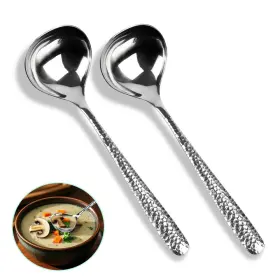 Oj1454086f2pw192 Langmingde 2 Pcs Deep Round Soup Spoons 7.87 Inch 18/8 Stainless Steel For Cereal Bouillon Milk