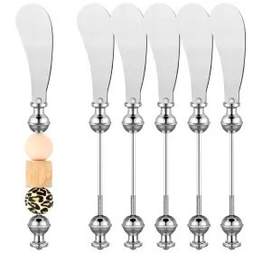 Butter-02 Lasnten 6 Pcs Cheese Spreader Knives Diy Decorative Beaded Butter