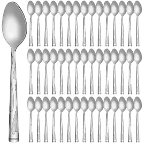 Hiu-lasnten-1313 Lasnten 100 Pieces Dinner Spoons Set 7.24 Inches Silverware Bulk Metal Tablespoons Mi