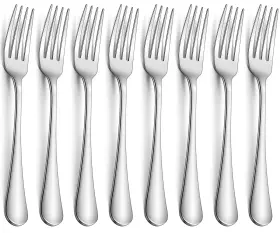 Lazooy 008574656807 Stainless Steel Dinner Forks Rustproof Silverware Table Fork For Desse