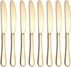 Gokn8 Lazooy Gold Butter Knives Silverware Only 9ftft E. 8 Pack Dinner