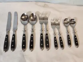 Gem1 Lc Germain 3 Rivet Bistro Stainless Flatware Set 10 Pieces All Nice