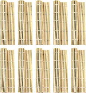 Lf00141 Leefone 10 Pcs 9.5 Inch X Natural Bamboo Sushi Rolling Mat Medium Beige