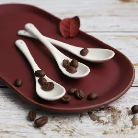 Leegg 638479380448 Porcelain Egg Spoons Ceramic Set Of 8 Tea Spoon Teaspoons For Coffee #3