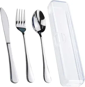 Lengnoyp 726084714915 4pcs Premium Travel Utensils With Casestainless Steel Reusable Portable