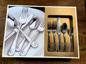 Lenox 65pc. French Perle 18/10 Stainless Steel 53pc. Flatware Set Service For 8