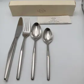 F1atware Lenox 721074358346 Acacia 5 Piece Place Set 18/10 Stainless Glossy Korea Nib