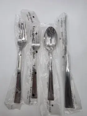 Lenox 721074369595 Kate Spade Flatiron Stainless Steel Flatware Dinner 4pc Place Setting