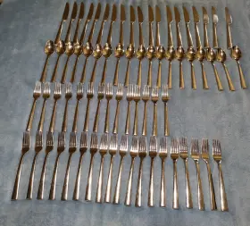 828372 Lenox Continental Dining 71 Pc. Forks/salad Forks Knives Tablespoons Euc Heavy