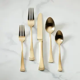 877880 Lenox Portola Gold - Stainless Steel 20-piece Flatware Set New Other