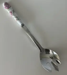 Lenox 882864650245 Butterfly Meadow Salad Serving Fork. Stainless Steel With Porcelain Handle