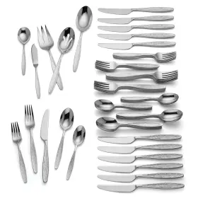 888859 Lenox Emerick 65-piece Flatware Set 9.70 Lb Metallic Silver