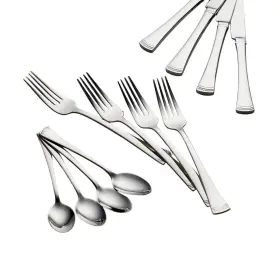 893076 Lenox 36 Piece Set Portola Stainless Steel Flatware Dinner Fork Knife Spoon
