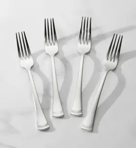 894750 Lenox Portola 4 Pcs Dinner Fork Set Flatware Mirrored 18/10 Stainless Steel New