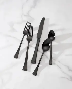 896004 Lenox Portola Satin Black - Stainless Steel 20-piece Flatware Set New Other
