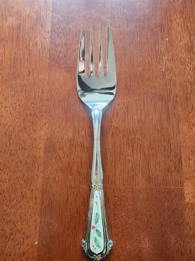 985041 Lenox Holiday Holly And Berry Gold Serving Piece Stainless 8 Inch Meat Fork