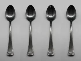 Lenox Pob/tsx4 Stainless Portola Satin Black Teaspoons - Set Of Four New