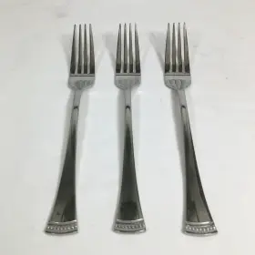 Lenox Por/f2x4 Portola Dinner Forks Flatware Silverware Dot Band 18/10 Stainless Set Of 3 #2