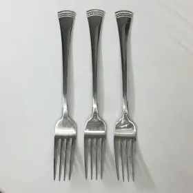Lenox Por/f2x4 Portola Dinner Forks Flatware Silverware Dot Band 18/10 Stainless Set Of 3