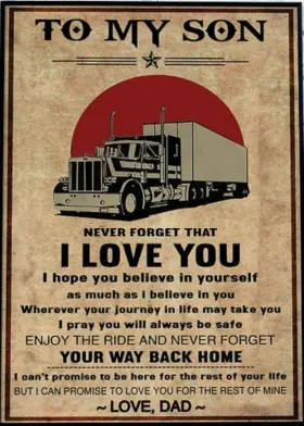 Lenrius 341178879120 To My Son Never Forget That I Love You Dad And Metal Sign 12 Inch X8