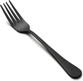 Lianyu 445042231228 Black Dinner Forks Set Of 12 Stainless Steel Silverware Flatware 8 Inches