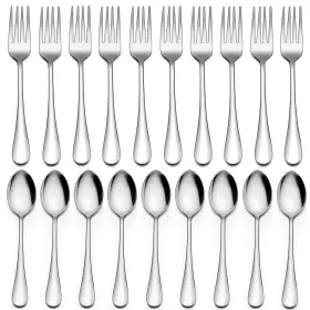 Bx-u7g2-v679 Lianyu 24-piece Forks And Spoons 12 Teaspoon Dinner Fork Silver