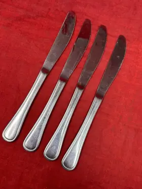 Lyf10 Libbey 4 Stainless Silverware Glossy Flat Handle Master Dinner Knife