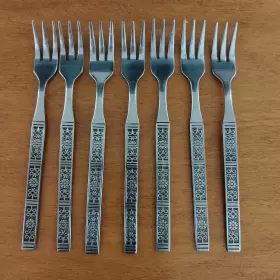 Lcu55 Lifetime Cutlery Cocktail Seafood Forks Stainless Flatware Korea Set Of 7