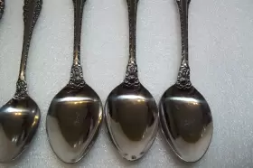 Lcu57 Lifetime Stainless Flatware Roses Scrolls Spoons Lot Of 7 Japan #3