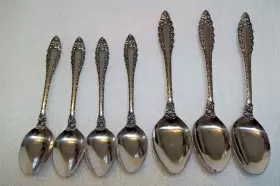 Lcu57 Lifetime Stainless Flatware Roses Scrolls Spoons Lot Of 7 Japan
