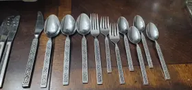 Lcu73 Lifetime Mediterranean Stainless Steel Flatware Lot Japan Vintage