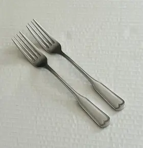 Lcu75 Lifetime Cutlery Stainless Japan 2 Dinner Forks Fiddle Handle Glossy #2