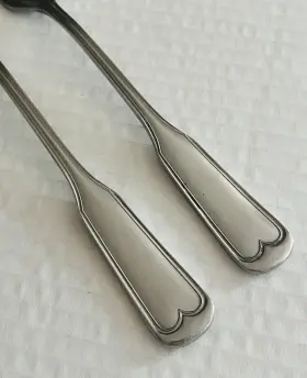 Lcu75 Lifetime Cutlery Stainless Japan 2 Dinner Forks Fiddle Handle Glossy #3